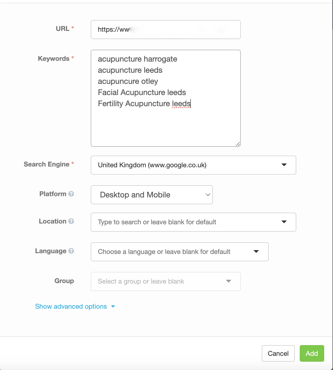 Serpfox Setup Page